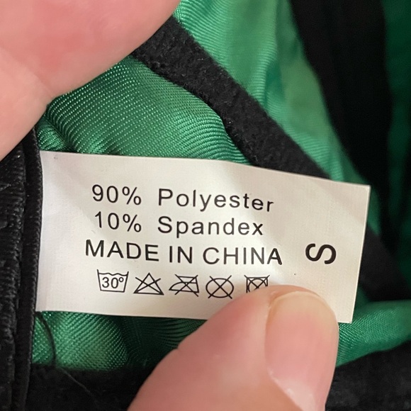 Women’s lace up corset Kelly green ruffle lace overlay size Small zipper - Picture 4 of 4